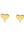 Gold heart-shaped earrings on a white background