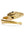 Gold snake-shaped ring on a white background
