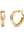 Gold hoop earrings on a white background
