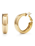 Gold hoop earrings on a white background