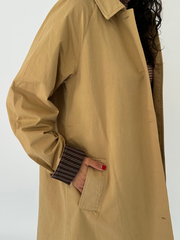 Light Weight Trench Coat with Stripe