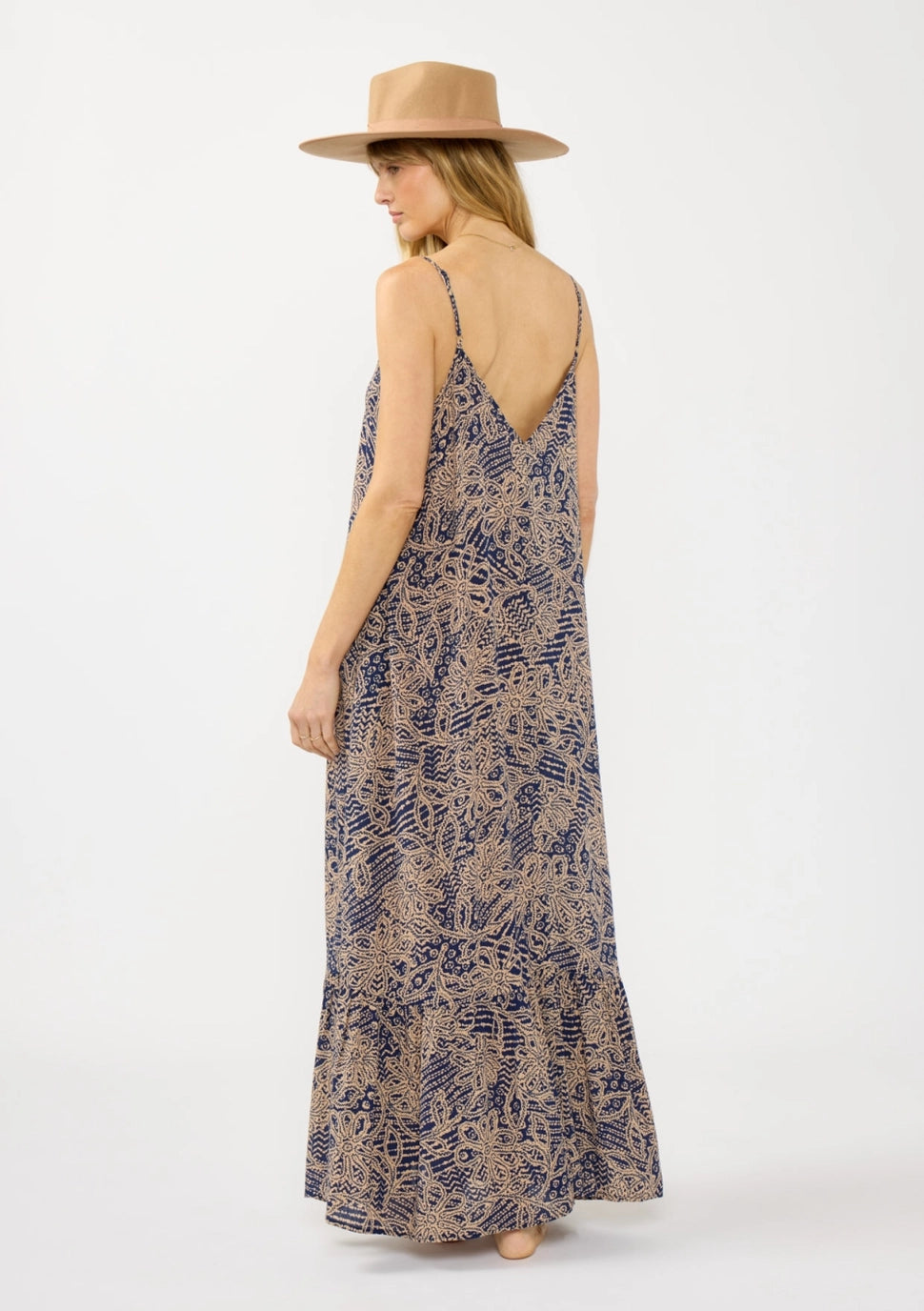 Boho Print Maxi Dress with half slip S/M