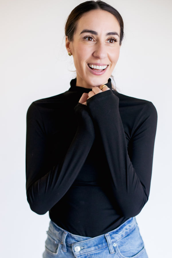 Lightweight Cotton Spandex Turtleneck