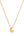 Gold necklace with a crescent moon pendant on a white background