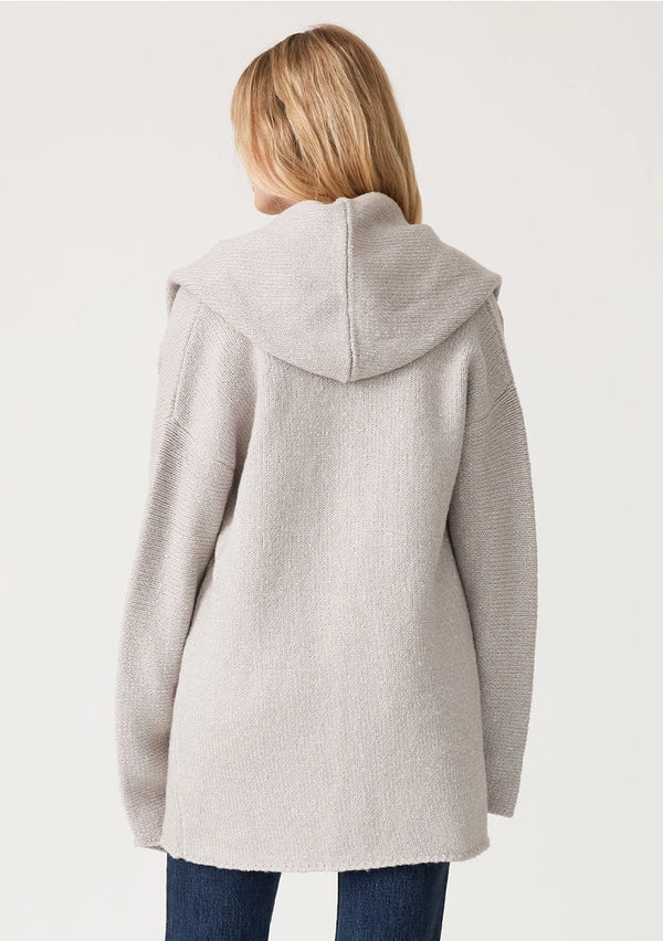 Mid-Length Oversized Long Sleeve Hooded Coatigan
